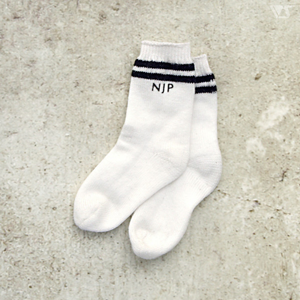 NJP Logo Line Socks (White), Volks, Accessories, 4518992433875